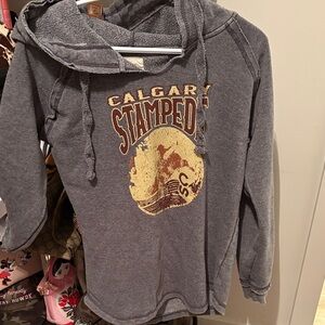 Gray Calgary Stamped Hoodie small